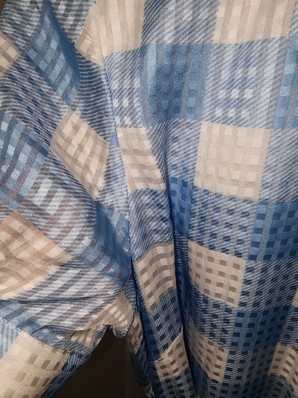 Draper James Light Blue and White Gingham Shirt Midi Dress - Picture 3 of 5